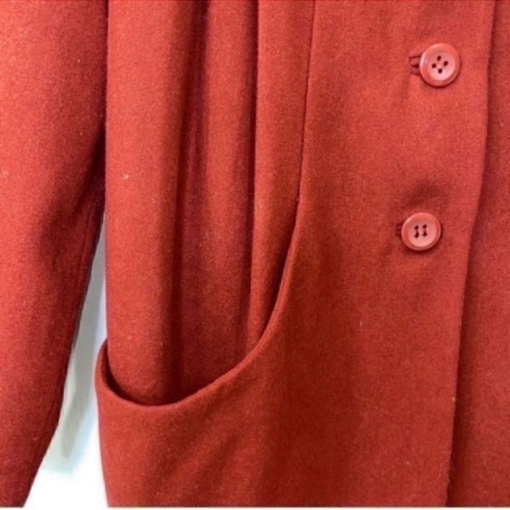 H&M Wool Blend Oversized Red/Plum jacket (Size 4) - Picture 8 of 9